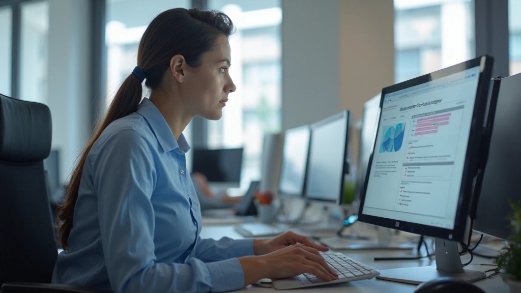 Специалист по маркетингу анализирует данные рекламной кампании на компьютере